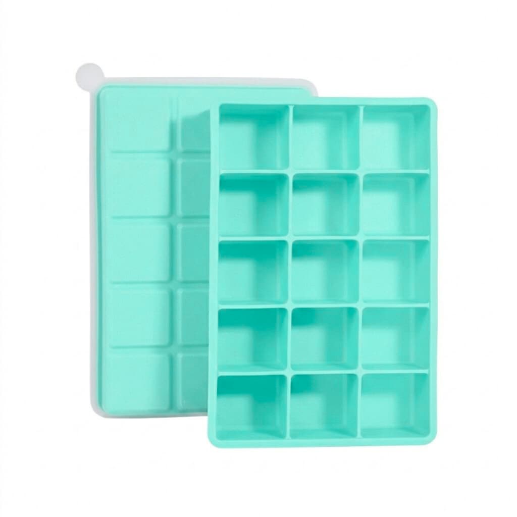 SYMEON Forma de Gelo Turquesa de Silicone C/ Tampa 15 Cubos