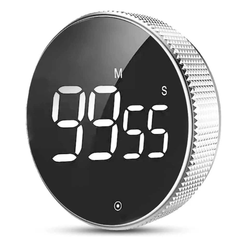 Relógio Timer LED Digital Cozinha Contagem Regressiva Despertador Magnético Volume Ajustável