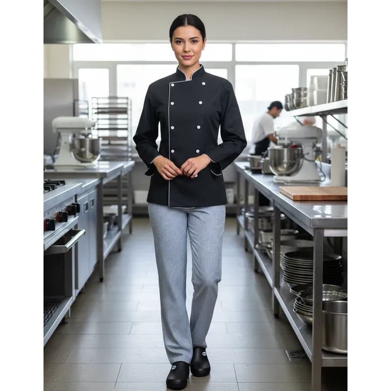 Calça Xadrez Cozinha Uniforme Gastronomia Chef Cozinheiro Restaurante Unissex Algodão com Bolso Traseiro