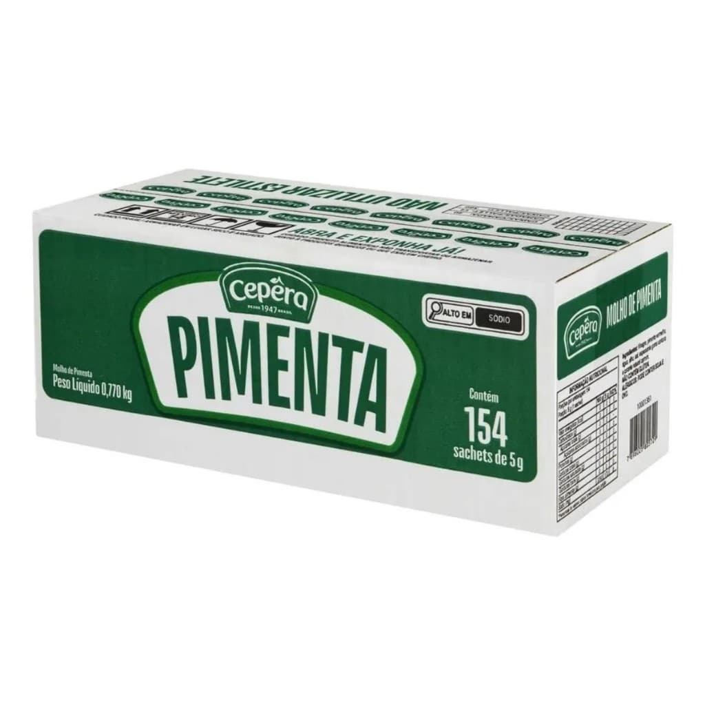 Molho Pimenta Vermelha Cepêra Sachê 5grs - Caixa C/ 154 Unds