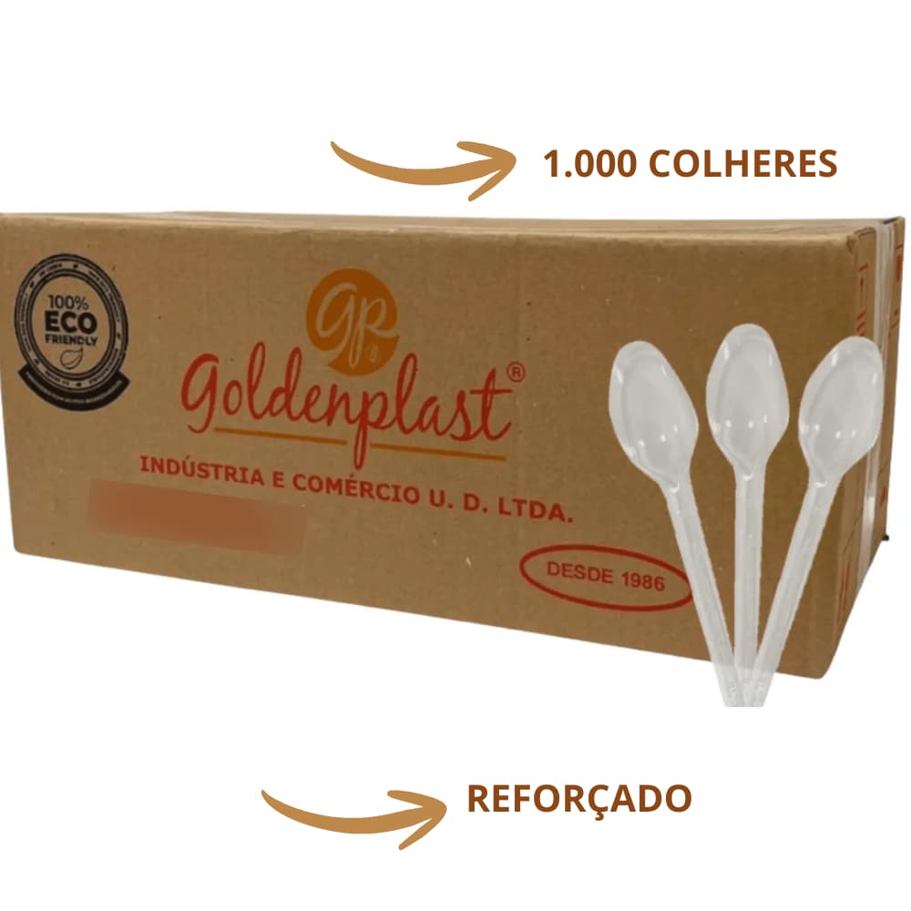 Colher refeição Descartável Reforçada branca Resistente