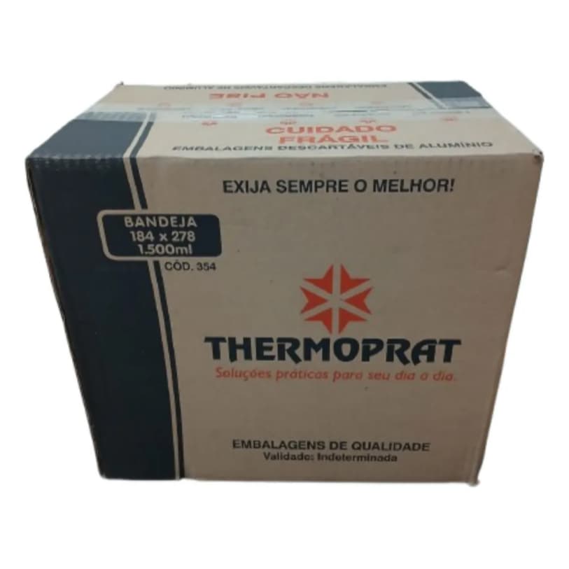 Bandeja Marmitex 1500ml Alumínio Retangular Com Tampa 100uni