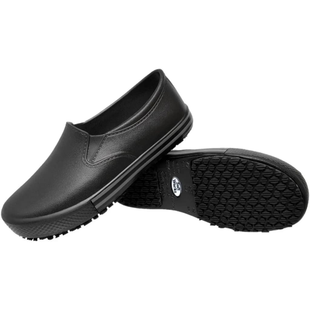 Sapato Enfermagem/cozinha/ Limpeza Preto Branco Confortável EPI Proteção Antiderrapante
