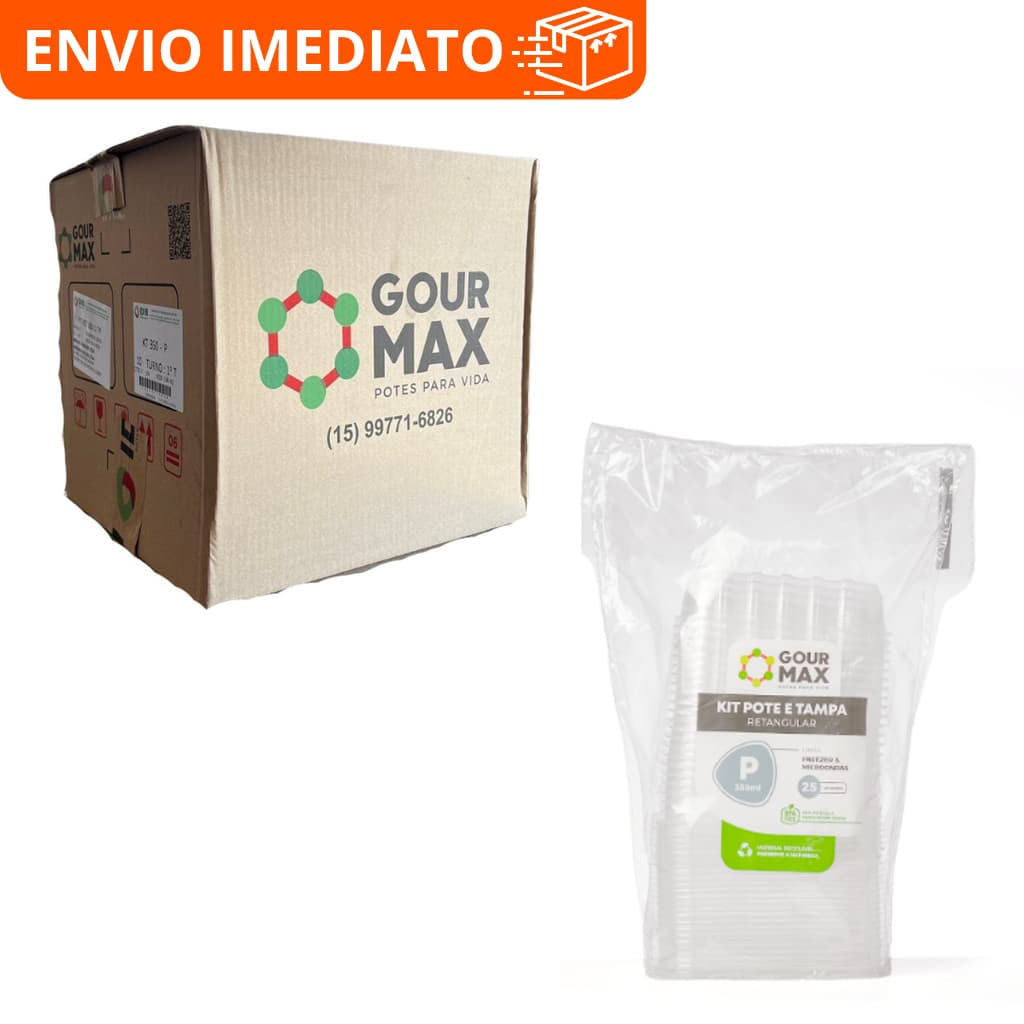 Kit 144 Potes Marmita Fit 350ml Com Tampa Freezer Microondas Delivery