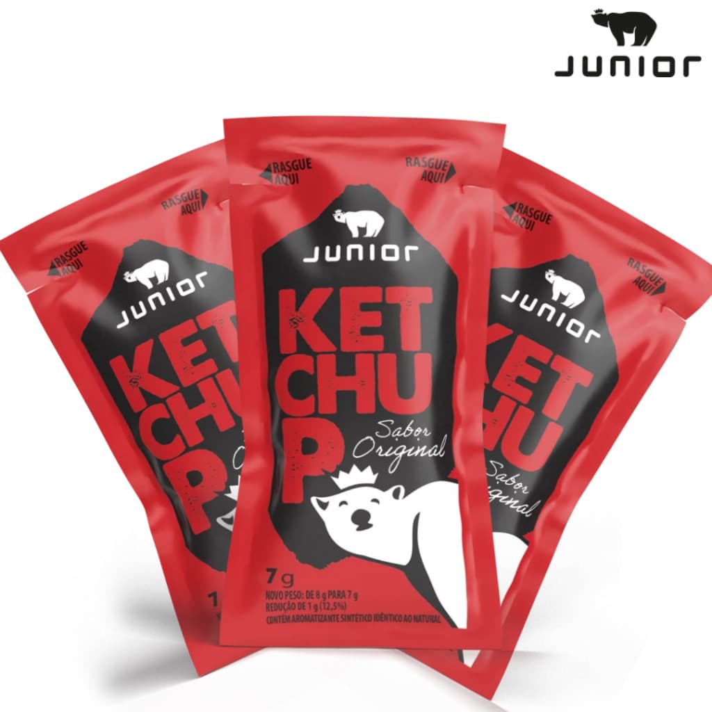 Ketchup Sachê Tradicional Junior 7g Caixa Com 168 Unidades Molho Lanches Fritas Snacks