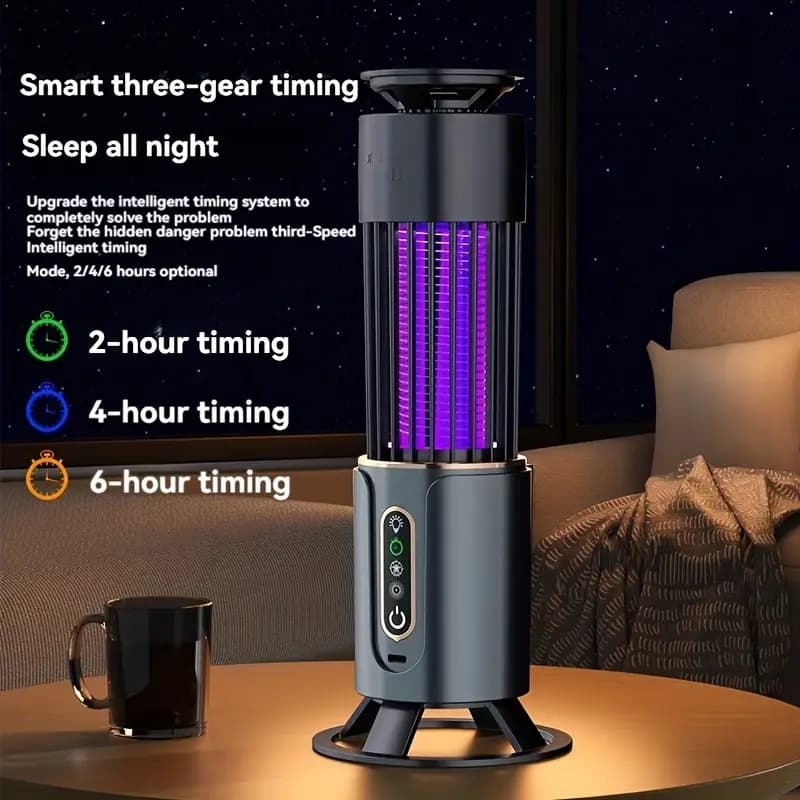 Lâmpada Elétrica Portátil Mata-Mosquitos Com  Luz UV Sem Radiação  Usb Recarregável Armadilha Para Insetos