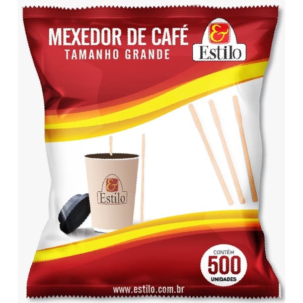 5.000 Mexedor de Bebida Drink Suco Café Chá Madeira 15cm