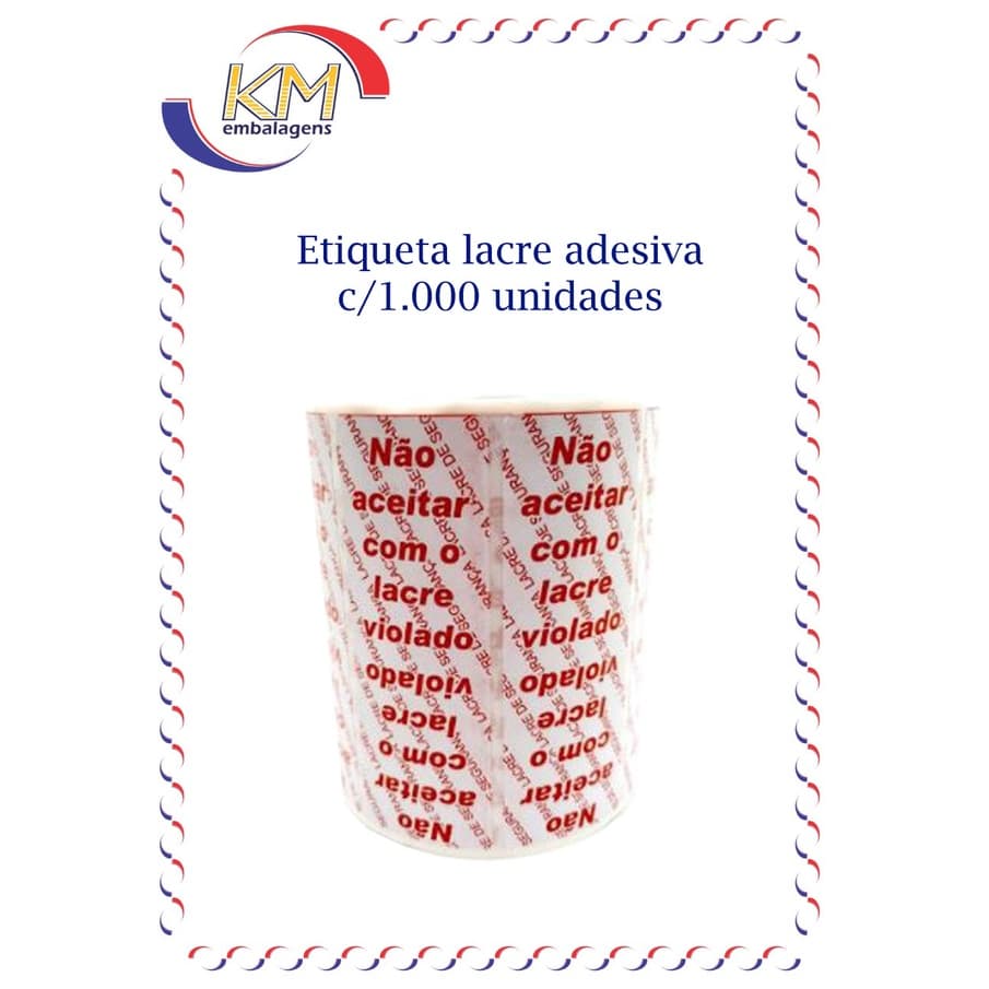 Etiqueta lacre de segurança vermelha c/1.000 unid. -  etiqueta delivery, lacre adesivo