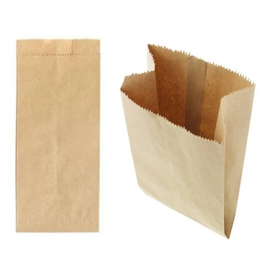 50 Unidades 1/2kg -1kg- Saquinho, Saco Marrom Papel Kraft Para Pastel, Pão, Padaria, Pães, Salgados 500g-1kg
