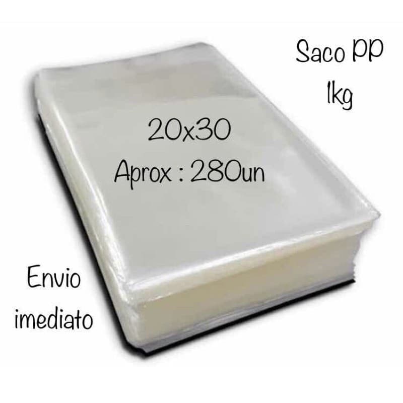 Saco Pp Plástico - 20x30 1kg - Aproximadamente 280un pp Saquinho pp