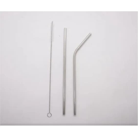 Kit 2 Canudos para beber Reutilizáveis em Inox Com Escova limpar