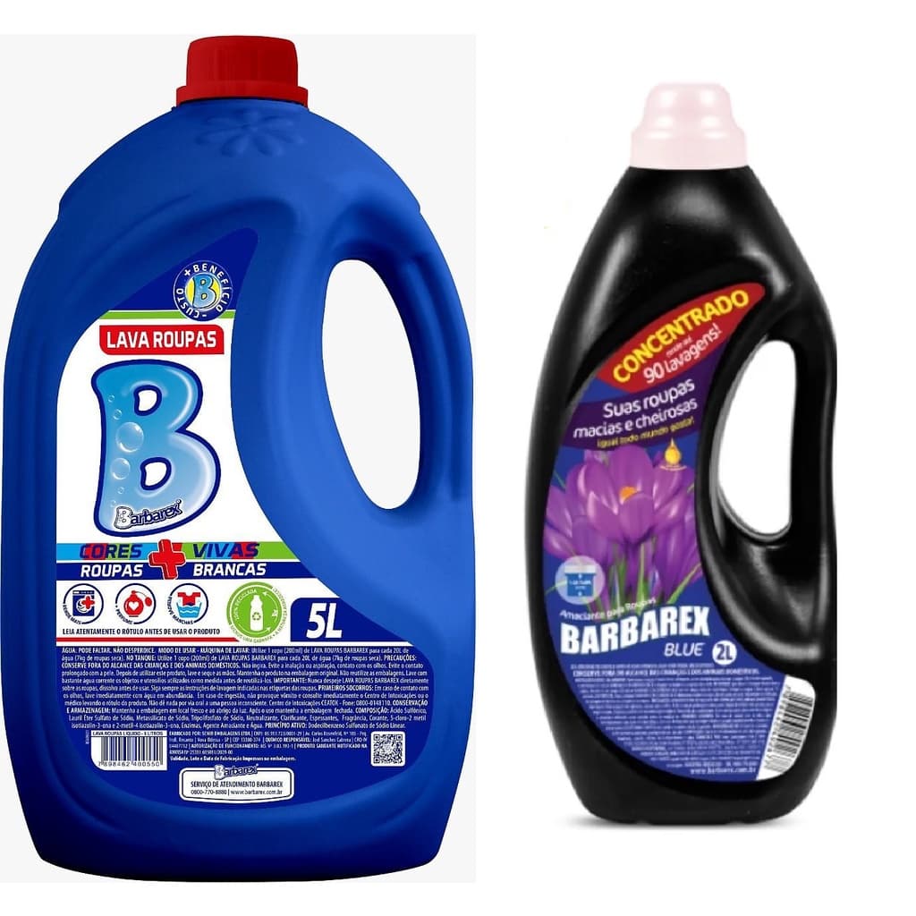 1 Lava Roupas 5 Litros Blue + 1 Amaciante 2 L Blue Concentrado