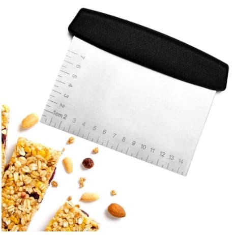 Espátula Inox Prática Raspador Massa Pizza Pão Chocolate 15x11,5cm Retangular Multiuso Confeiteiro Corte Bolo Culinária Cozinha