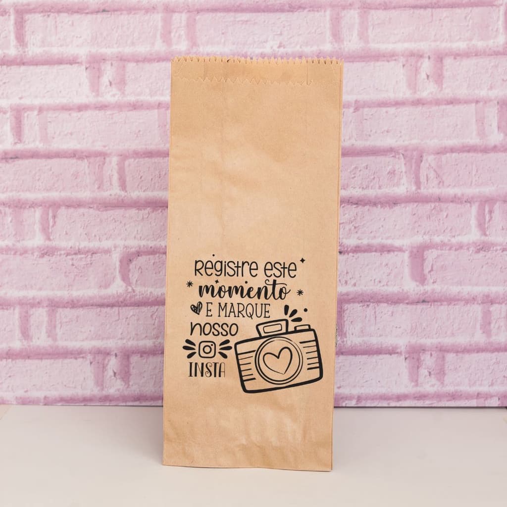 25 Unidades de Saco de papel Kraft Pardo| Saquinho de papel personalizado| Frase agradecimento | Saco de padaria