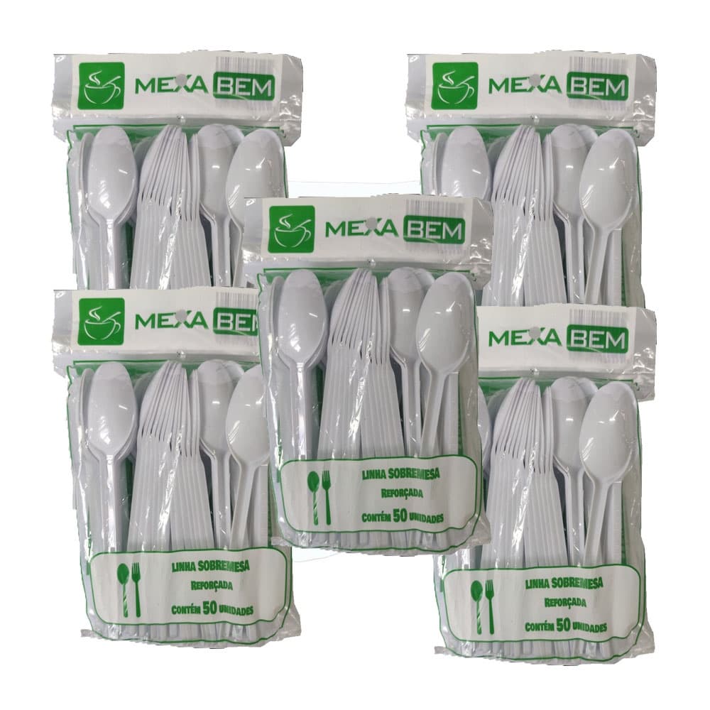 Kit 500 Un Colher Sobremesa Branca 12cm