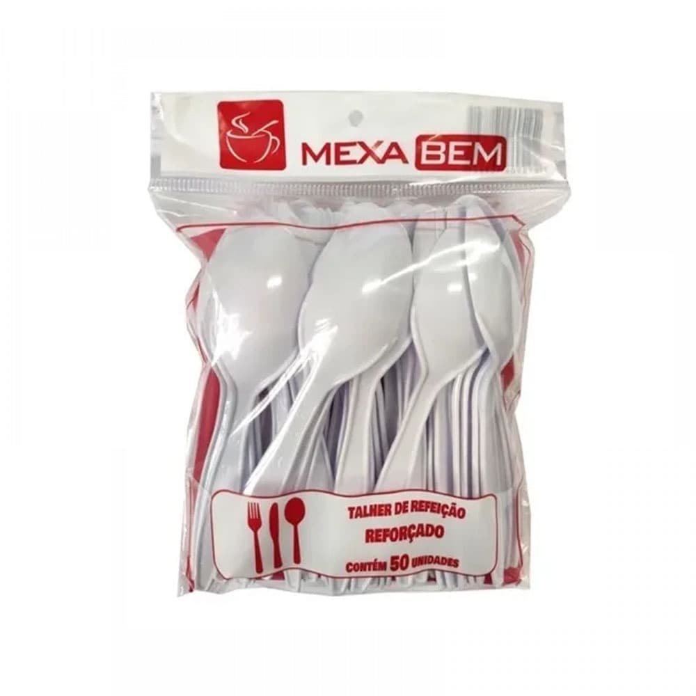 Colher Refeição Master Branca 15,5cm 50 Unid