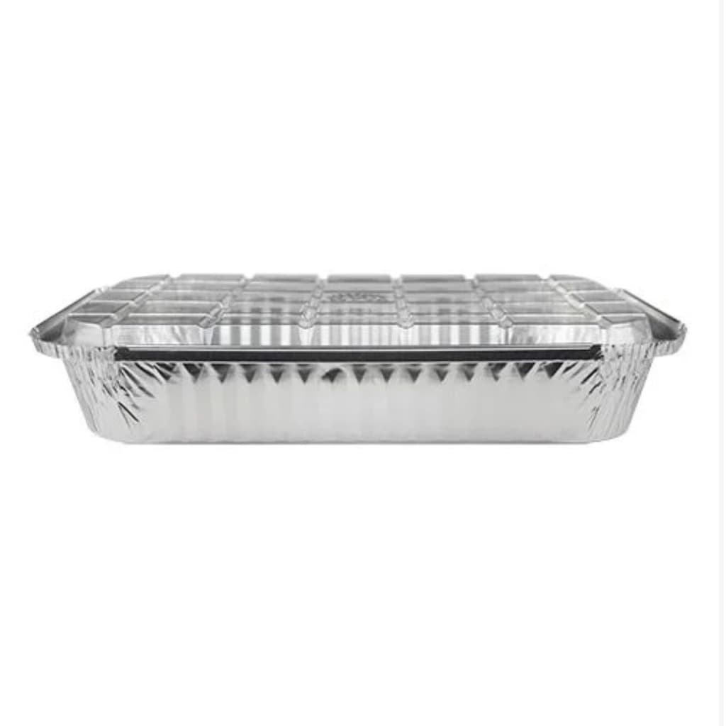 Bandeja Marmita Alumínio 1150ml Tampa Pet Retangular C/50un