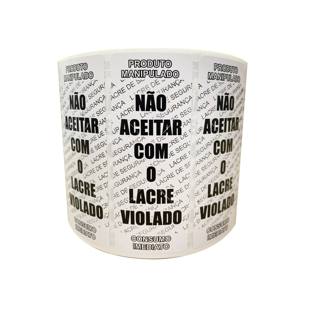 Kit 10 Rolos de Etiqueta Adesiva Lacre para Delivery 90mmX35mm Preto