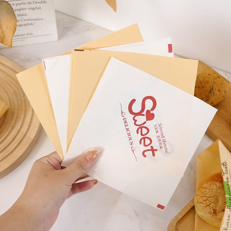 100 Pçs Cozimento Donut Padaria Embalagem De Alimentos Saco Kraft À Prova De Óleo Pão Frito Sanduíche Papel Embrulho Doc