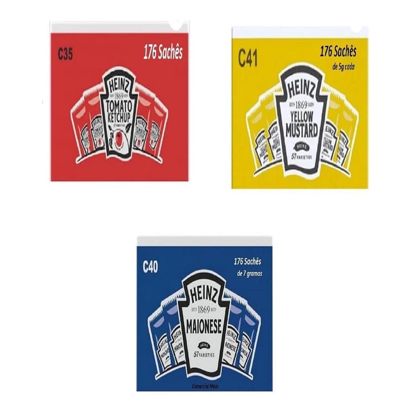 Ketchup Mostarda E Maionese Heinz Saches Kit 03 Caixas