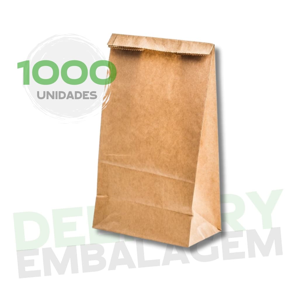 Kit 1000 Sacos Kraft Papel Pardo Para Delivery Entregas 22x14x32 Liso