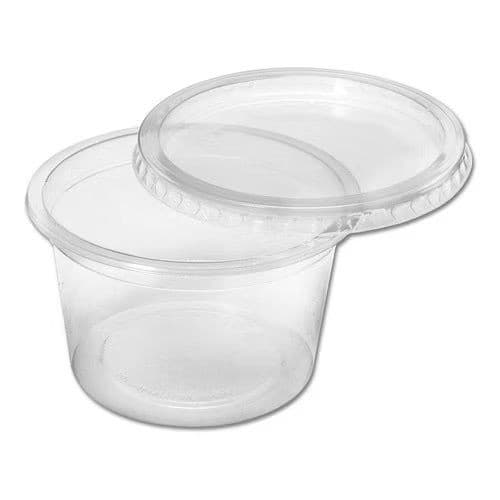 24un Kit Pote 350ml Redondo Descartável com tampa - para bolo no pote, açai e entre outros