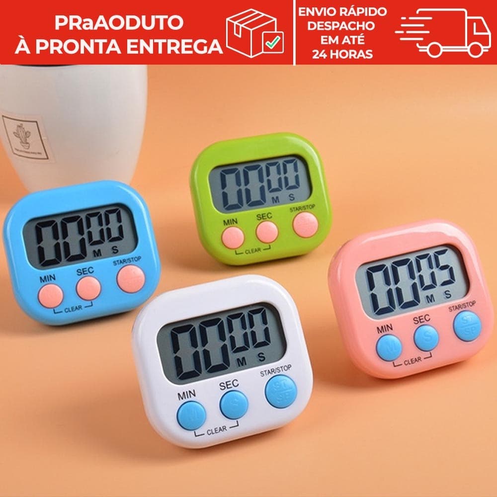 Timer Digital Temporizador de Cozinha Contagem Regressiva Cronômetro Imã Magnético Alarme Zapstore