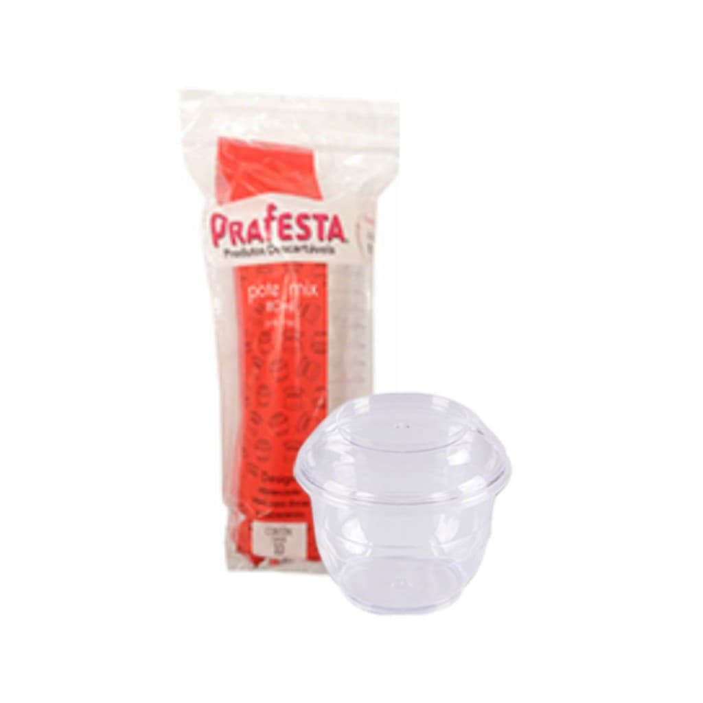 Pote Mix Cristal 180ml C/140 Un PraFesta Sobremesa Doce Açaí Festa Delivery, Confeitar )