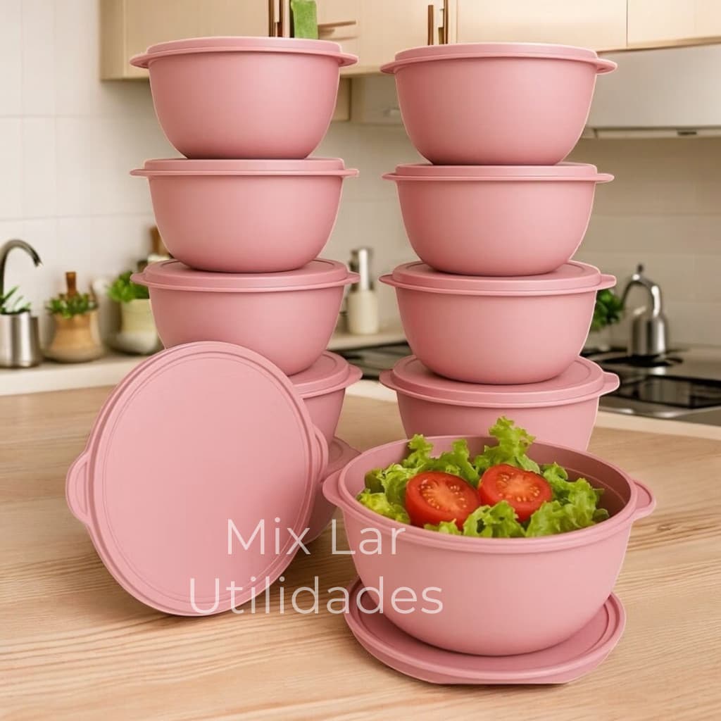 Kit de potes herméticos redondos 10 peças 1 litro para cozinha organizada