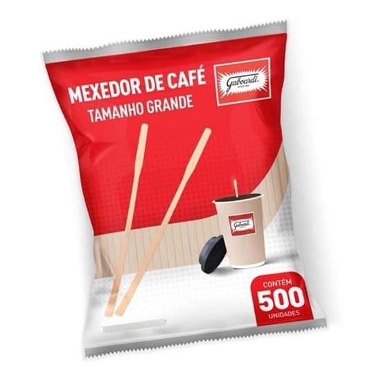 Mexedor De Café Curto Madeira Biodegradável 9cm Com 500 unidades