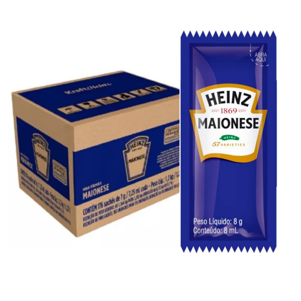 Maionese Tradicional Heinz Caixa 144 Sachês 7g