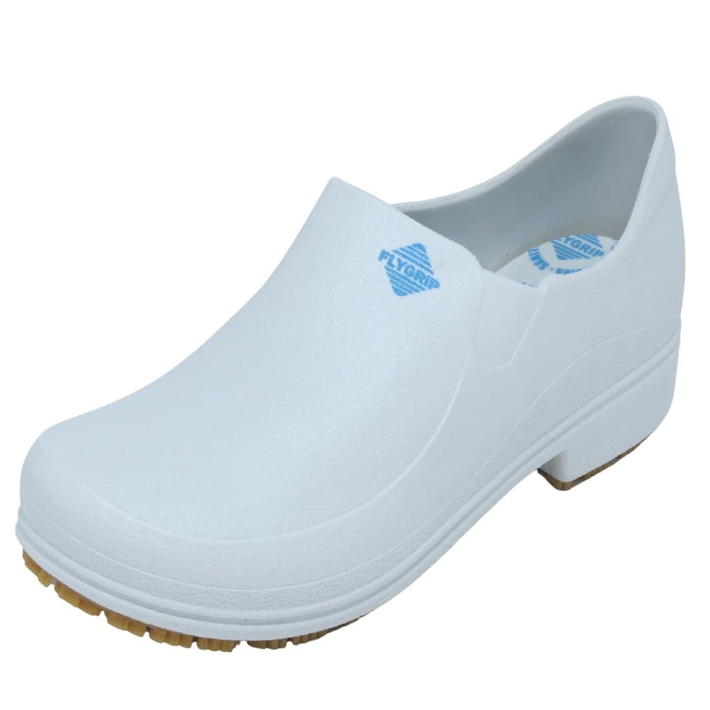 Sapato Profissional Antiderrapante Cozinha, Limpeza, Enfermagem Monseg Babuche EPI Branco