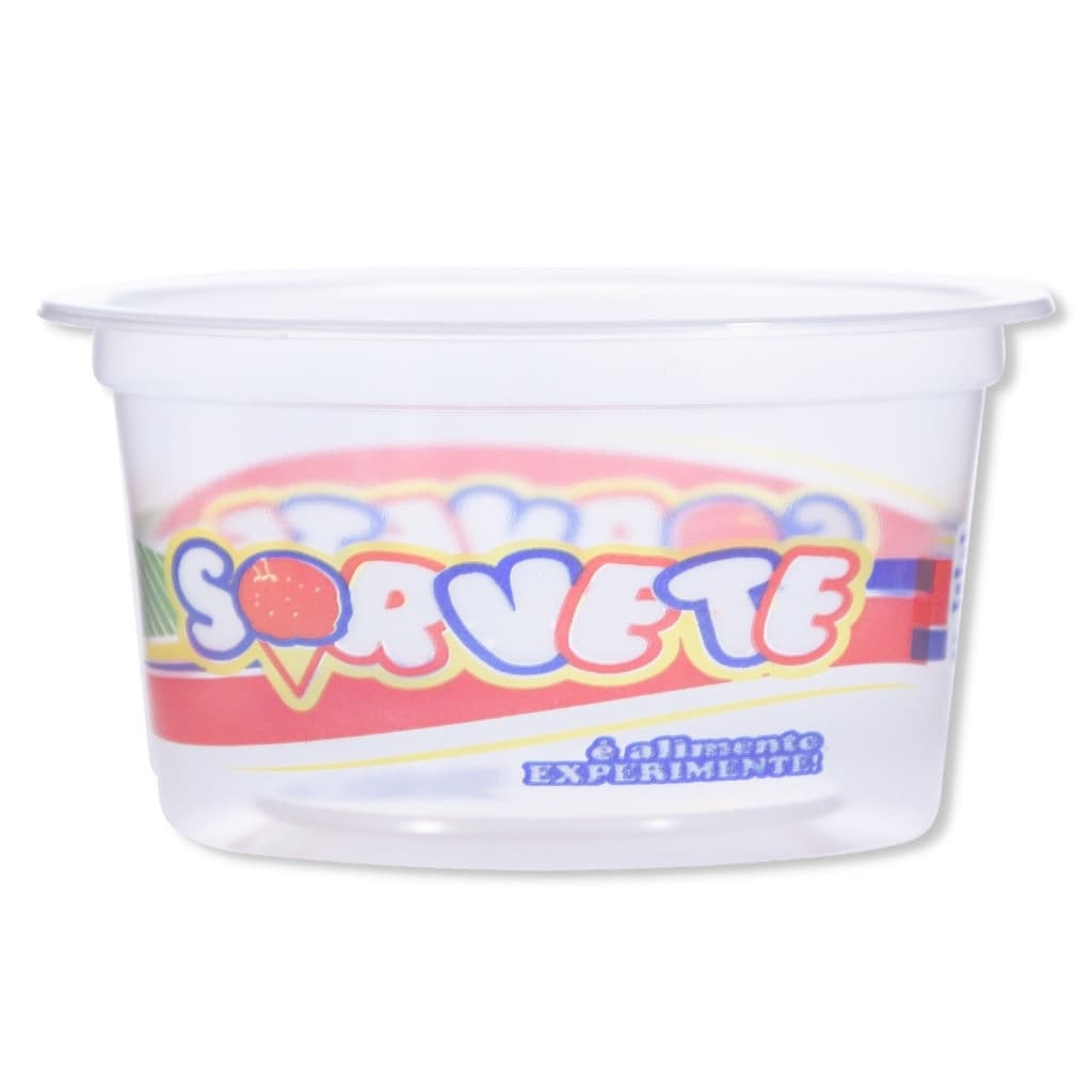 Pote Plástico Para Sorvete 200ml 1000 Unidades Embalagem Reforçada Para Sobremesa, Açaí, Delivery