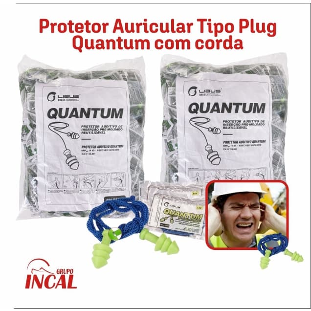 Kit 125 Protetor Auricular Tipo Plug Silicone Antialérgico Com Cordão De Algodão Para Ouvido Abafador De Ruídos Barulho