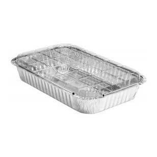 Bandeja Alumínio Retangular Com Tampa 850ml Wyda 100un