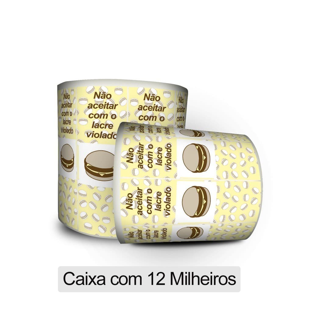 Lacre Delivery para Hamburguer 20 Milheiros