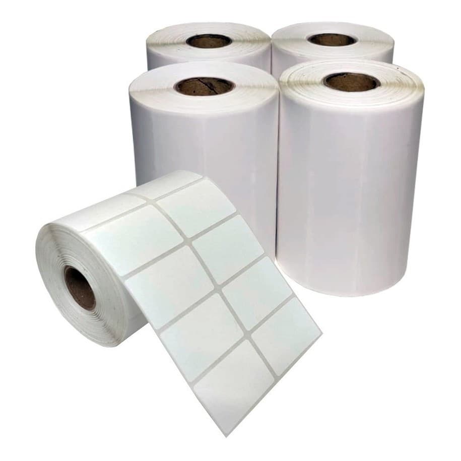 4 Rolos Etiqueta Couche 50x25 2 Colunas Para Zebra, Argox, Elgin e outras