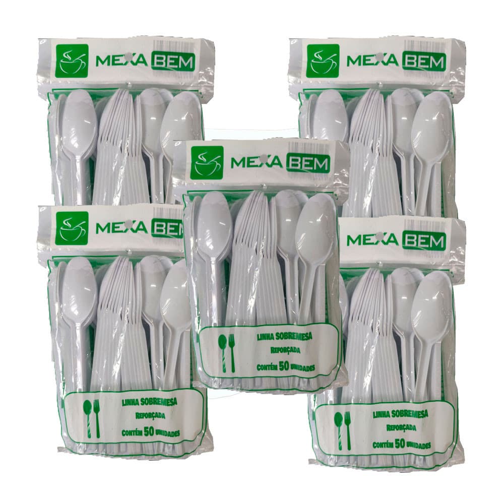Kit 250 Un Colher Sobremesa Branca 12cm Bella Donna