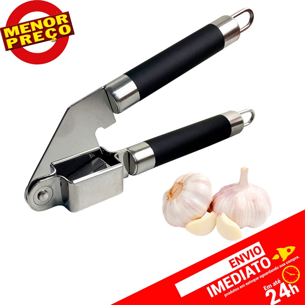 Espremedor Amassador de Alho Inox Prime Manual Profissional