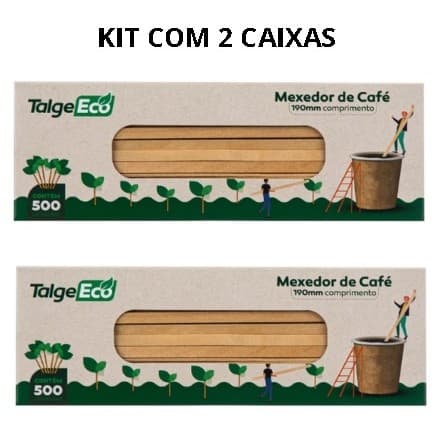 KIT C/2 MEXEDOR DE CAFÉ DE MADEIRA ECOLOGICO 190MM - 500 UNDS - TALGE