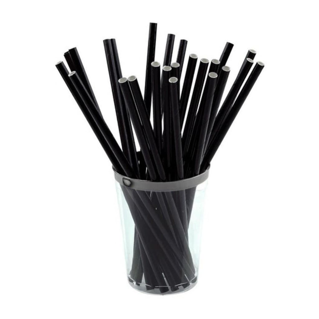 240 Canudos Papel Preto - Biodegradável