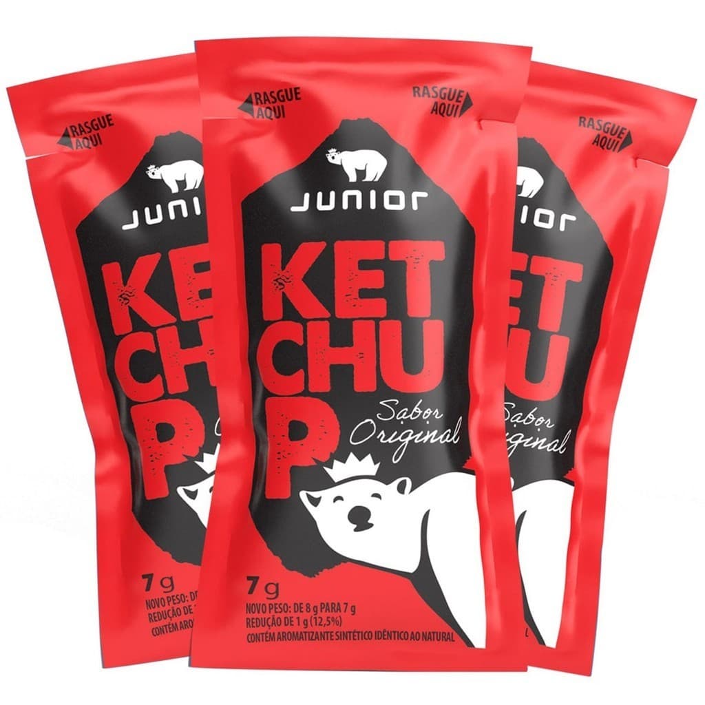 Ketchup Junior Sachê 7g Lanches Porções - Caixa 168 Unidades