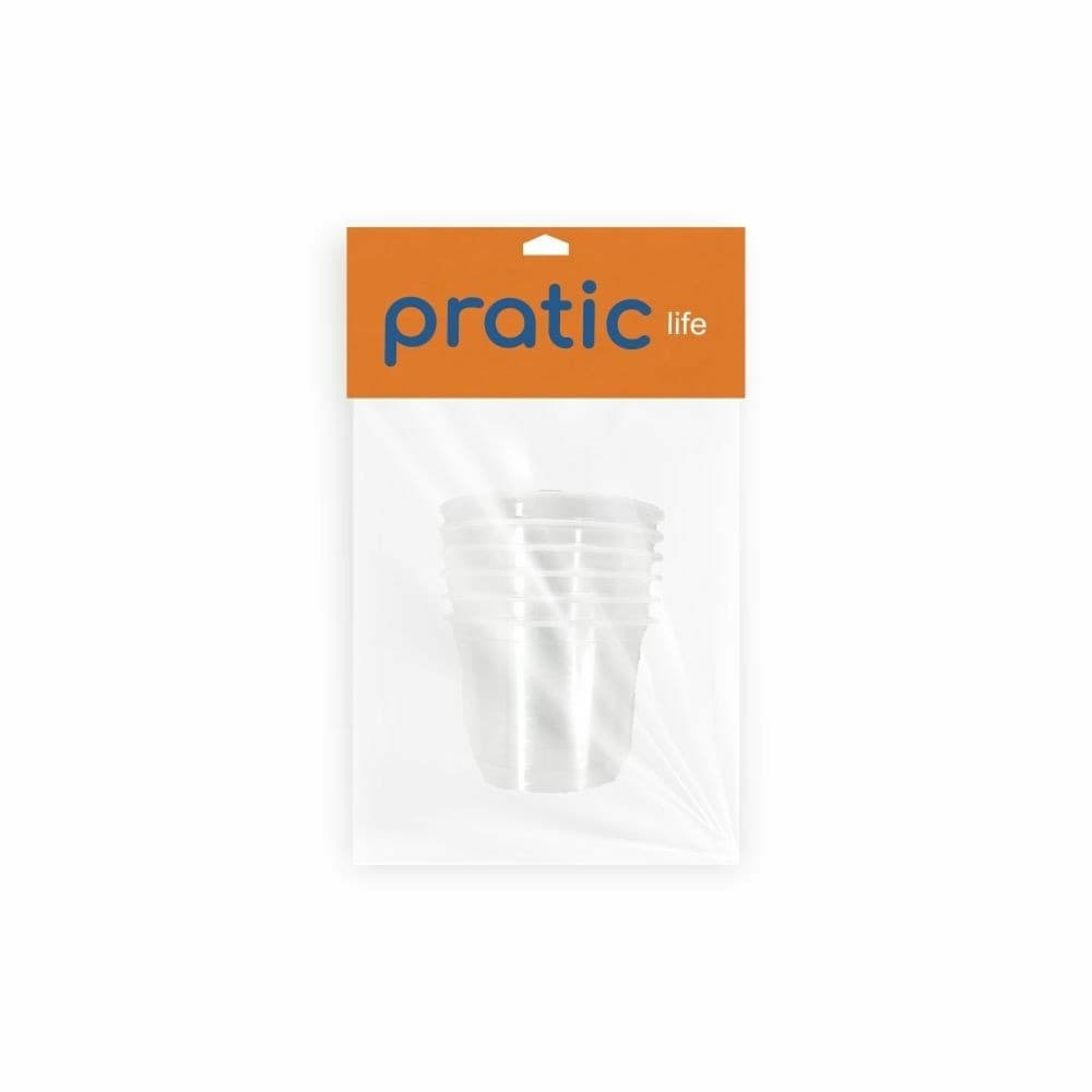 10 Potes Plásticos 500ml PL310 Cristal PP Redondo com Tampa Freezer Microondas para Doces Sobremesas