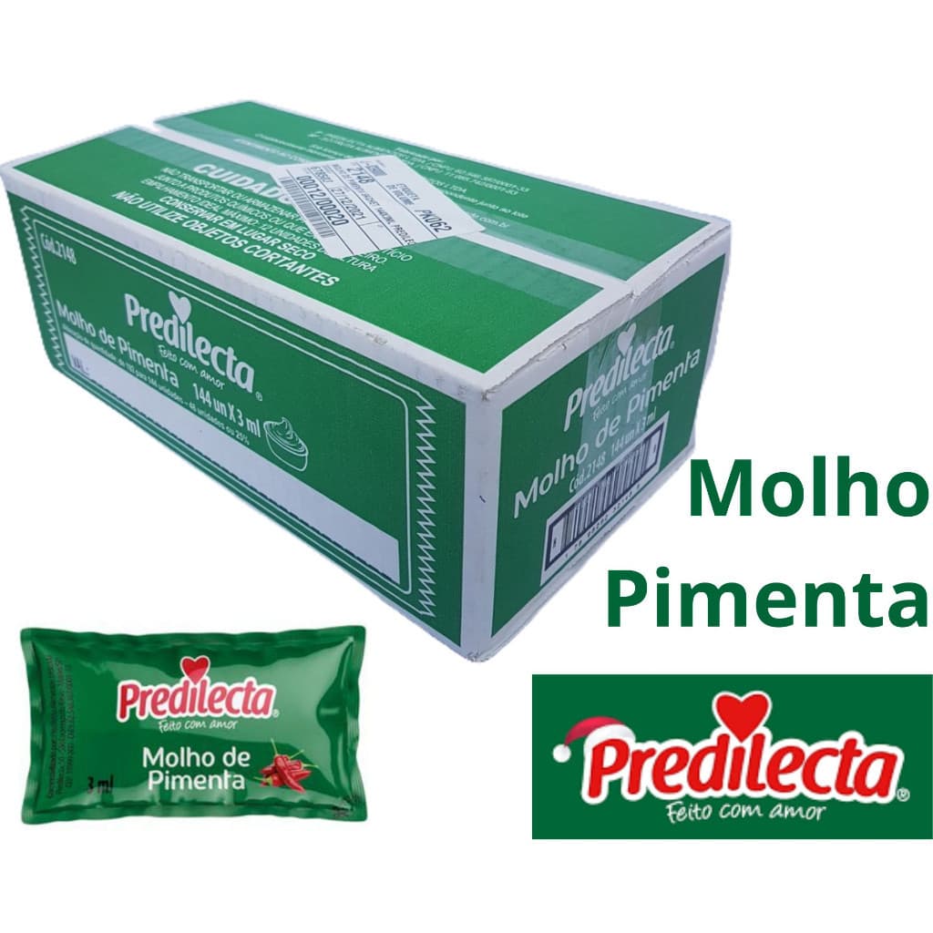 Molho de Pimenta Predilecta Sachê – Caixa com 144 Unidades de 3ml