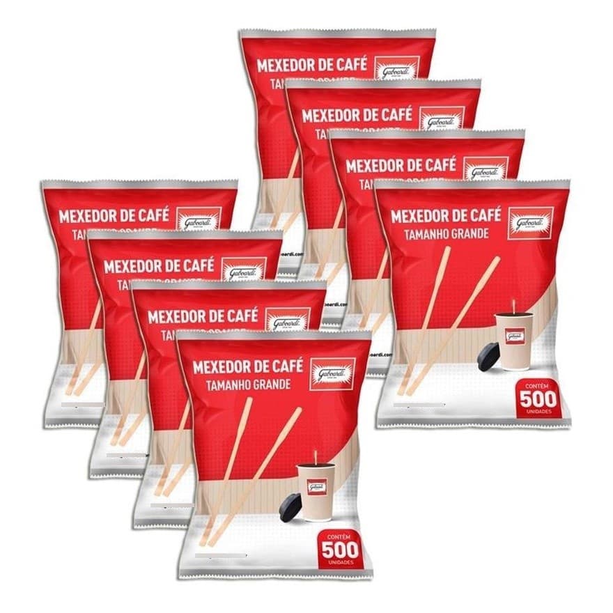 8 Pacotes De Mexedor De Café Curto Madeira Biodegradável 9cm