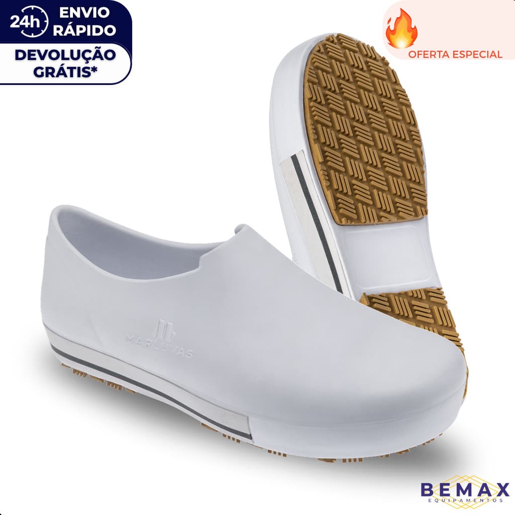 Sapato EVA Branco Antiderrapante Enfermagem Tênis Impermeável Cozinha Flexclean CA 48714