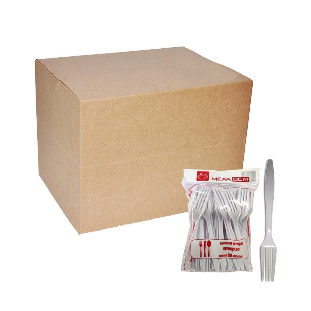 Garfo Reforcado Refeicao Mexa Bem 50 Unidades Kit 20