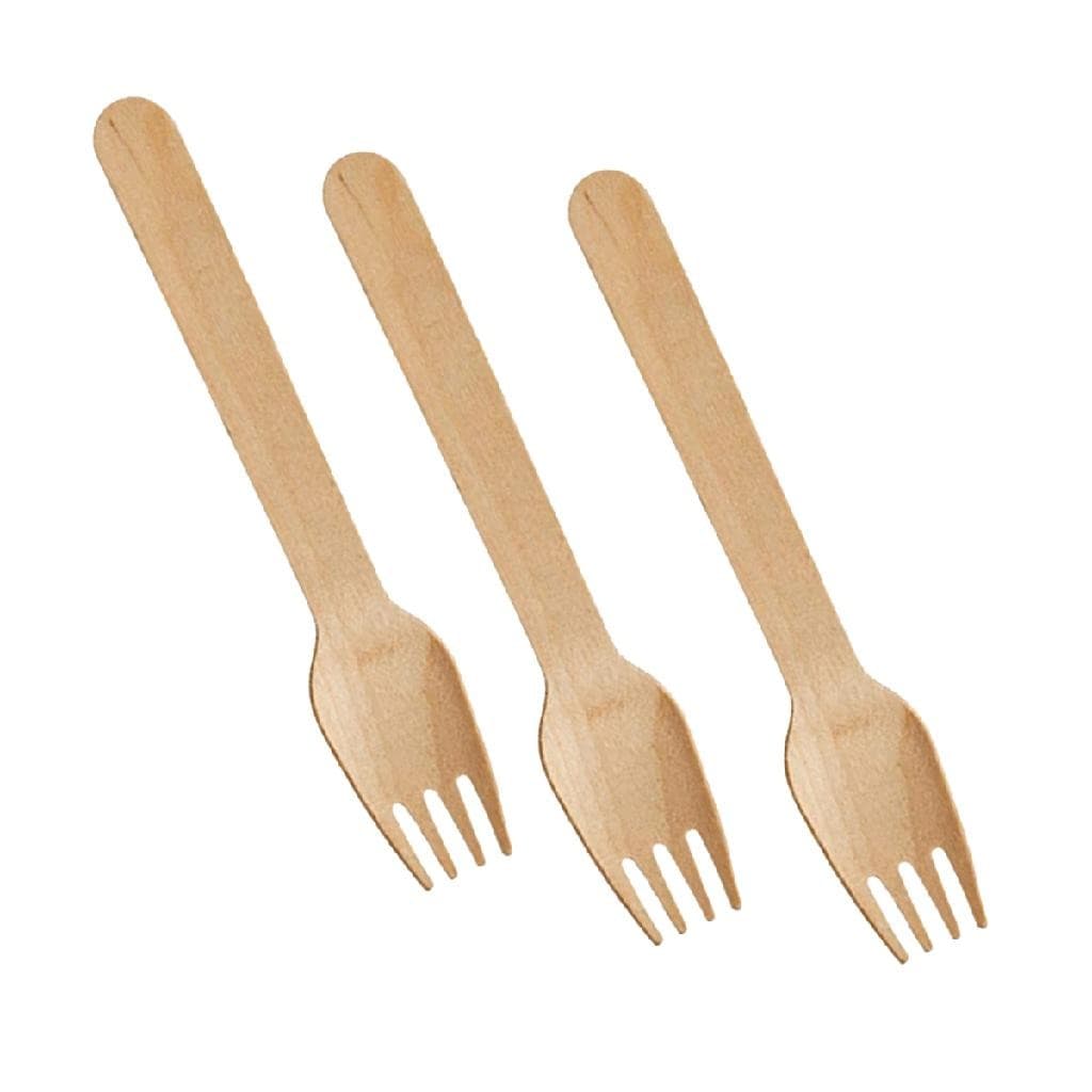 Garfo De Madeira Biodegradável Para Refeição 16cm 50u Kit 3