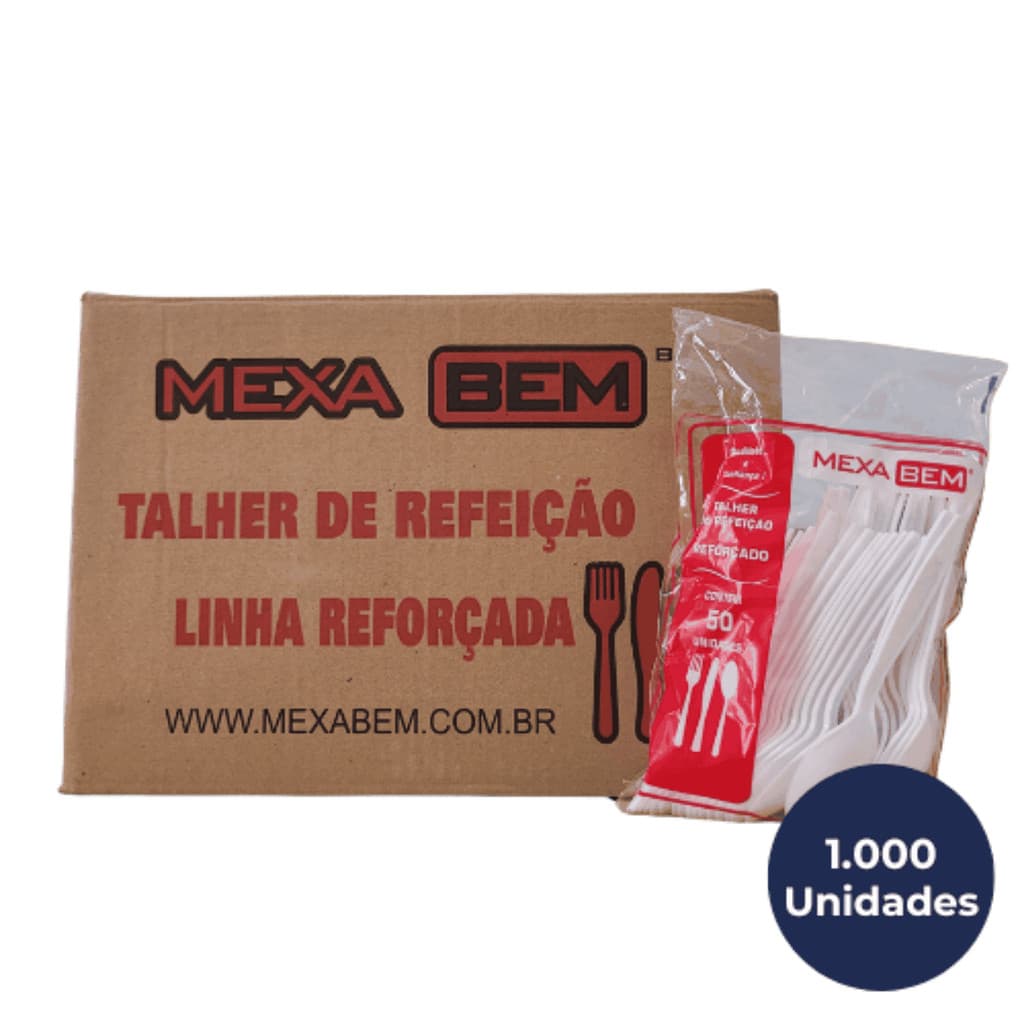 COLHER REFORCADA MASTER BRANCA MEXABEM COM 1000 20x50