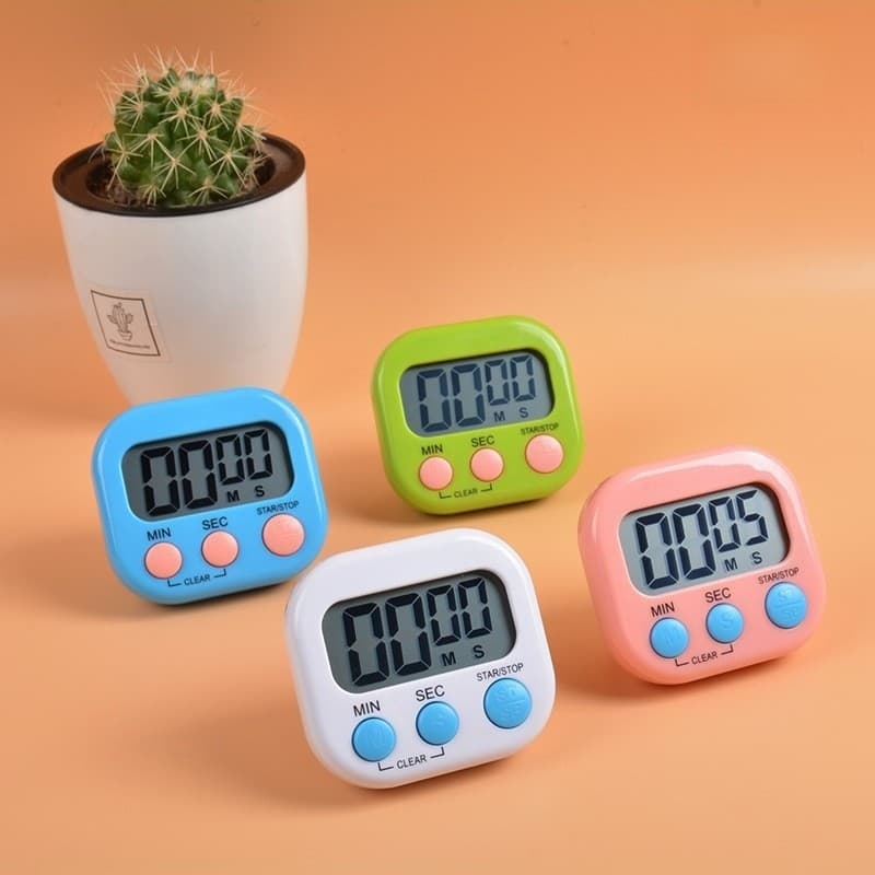 Temporizador Timer Magnético Digital de Cozinha Contagem Regressiva Com Alarme e Suporte